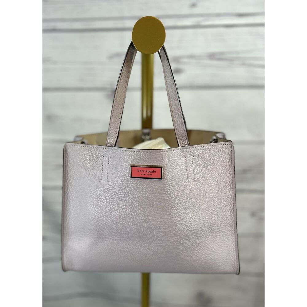 Kate Spade Sam Satchel Frozen Lilac Leather Small Top Handle Bag Structured